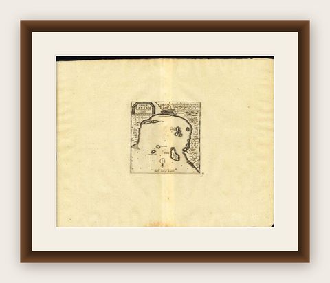 Antique Map of the Roadstead of Bantam by Van der Aa, 1725, shown framed