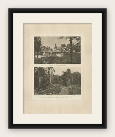 Stabat Government Bridge & Forest Road, Kleingrothe Photogravure c.1900, shown framed