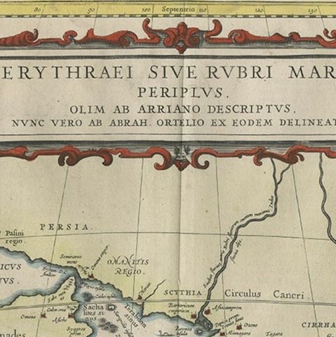 Old Map of Ancient Times covering Egypt Towards Arabia and India to Java, c.1660, close-up 1