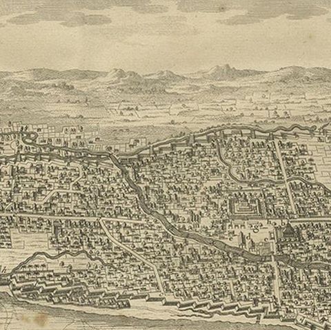 Antique Print of Bantam or Banten, Java, Indonesia, '1726', close-up 2