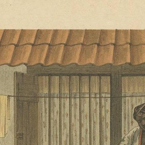 Antique Print of a Native Family 'Indonesia' by M.T.H. Perelaer, 1888, close-up 1