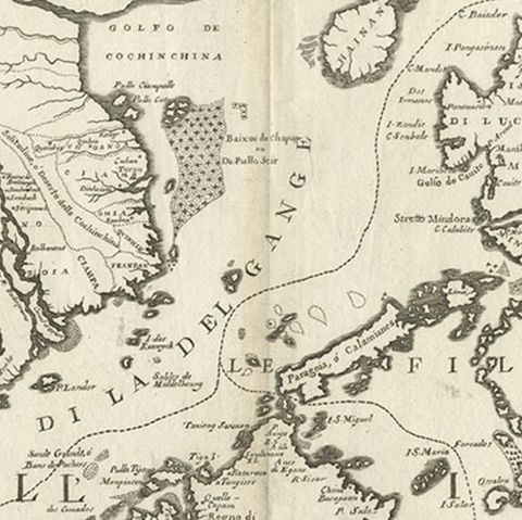 Original Antique Map of the Philippines, Malaysia, Indonesia, Singapore, c.1690, close-up 1