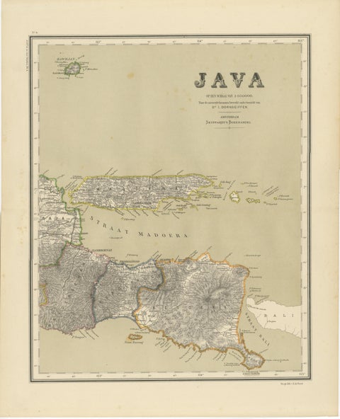 Four Antique Java Maps with Batavia Plan, Dutch East Indies Wall Set 1880s, view 5