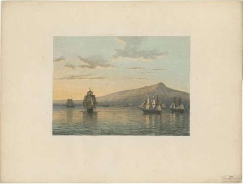 View of Anjer near the Krakatoa Volcano, Sunda Strait, Java Lithograph, 1872, view 2