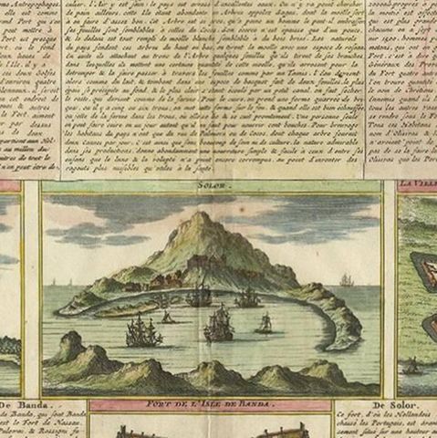 Antique Print of Dutch V.O.C. Trading Outposts and Forts in the East Indies, close-up 2