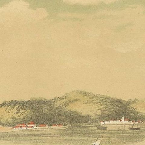 Antique Print of Penyengat Island by M.T.H. Perelaer, 1888, close-up 1