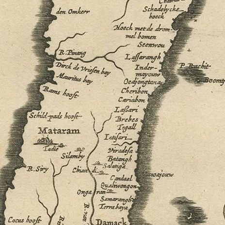 Antique Map of the Island of Java, Indonesia by P. Van Der Aa, 1713, close-up 1