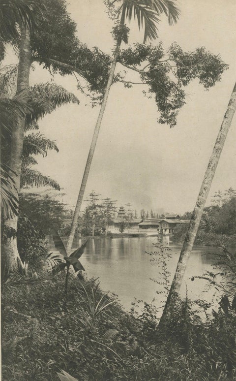 Wampu River & Sultan of Langkat Palace near Medan, Dutch East Indies c.1910, close-up 2