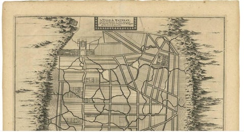 Antique Map of the City of Materan 'Indonesia' by P. van der Aa, circa 1725, view 3