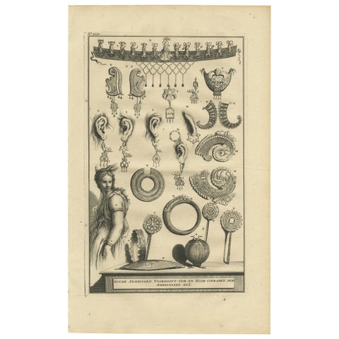 Antique Print of Ambonese Jewelry by Valentijn, 1726