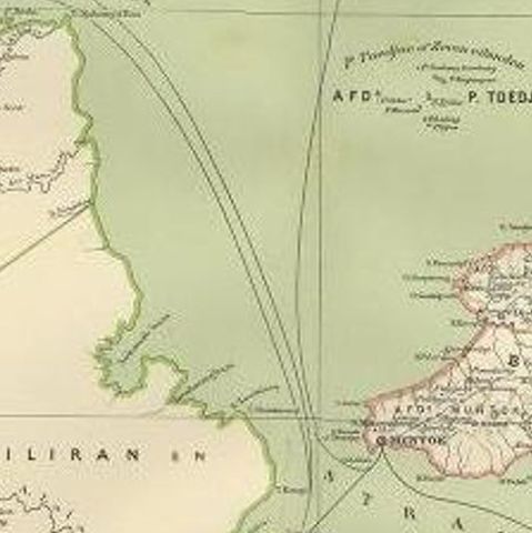 Antique Map of the Region of Banjarmasin, Indonesia 1900, close-up 2