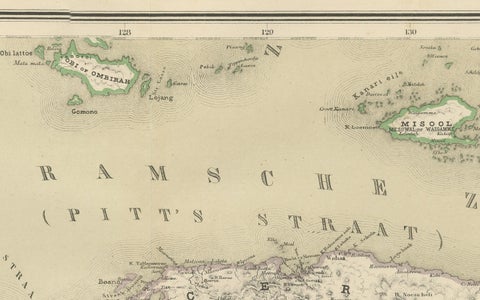Antique Map of Ceram, Ambon, Banda, Buru, Moluccas by Dornseiffen, 1884, close-up 2