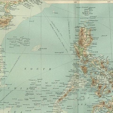 Old Map of South East Asia Showing the Malay Archipelago, incl Borneo etc, 1922, close-up 1