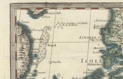 Antique Map of the Philippines & Eastern Indonesia: Spice Islands by Tirion 1738, close-up 3