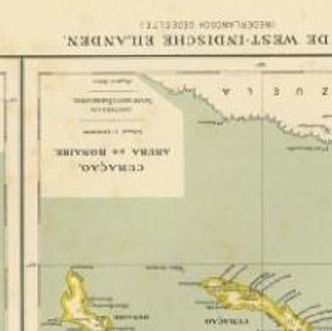 Antique Map of the West Indies and Ambon in Indonesia, 1900, close-up 1