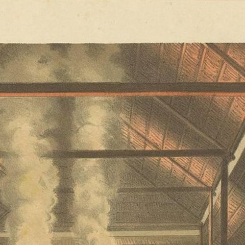 Antique Print of Tin Casting in Indonesia by M.T.H. Perelaer, 1888, close-up 1