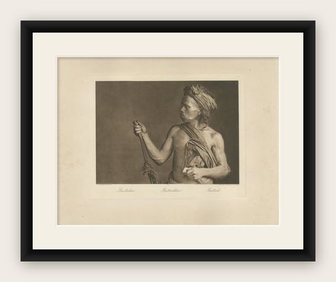 Batak Warrior Portrait, Sumatra, C J Kleingrothe, Dutch East Indies c1910, shown framed