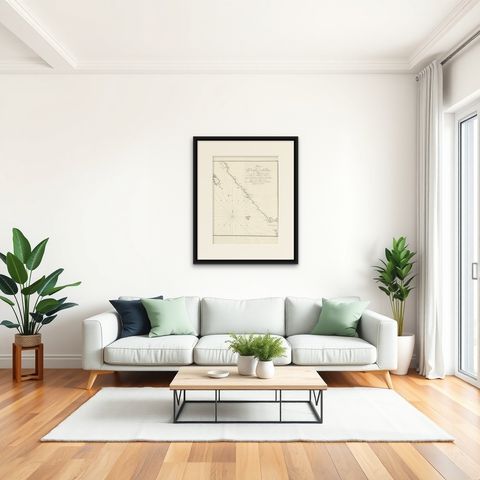 Antique Map of Sumatra by Tardieu, 1811, shown framed in a room, true to size