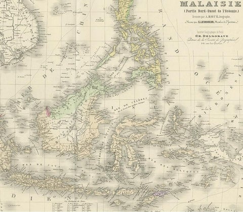 Antique Map of the East Indies by Levasseur, 1875, view 4
