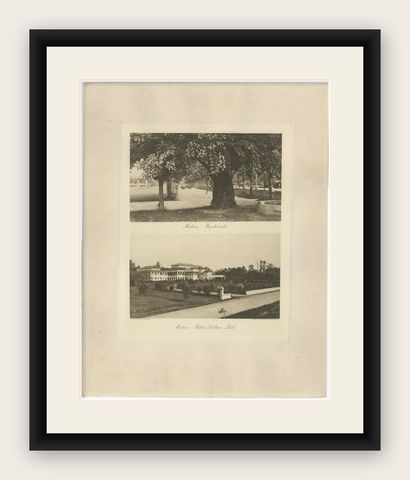 Sultan of Deli Palace and Esplanade, Medan, Sumatra, Dutch East Indies, c1910, shown framed