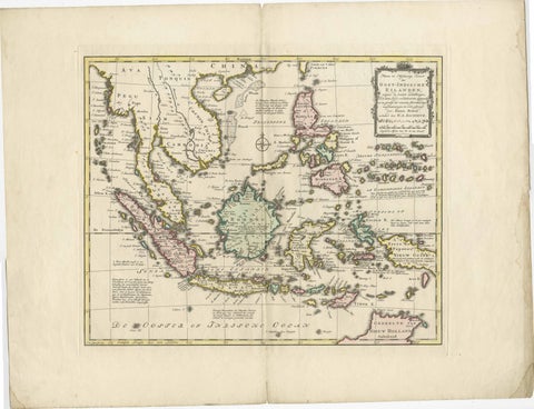 Rare Antique Map of the Dutch East Indies 'Indonesia', 1774, view 2