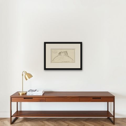 Antique Map of Bonthain Bay, Sulawesi, Celebes, shown framed on a wall, true to size