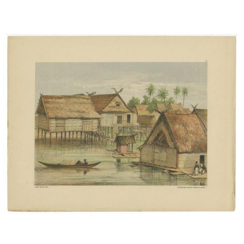 Print of Tenggarong in East-Kalimantan on The Island of Borneo, Indonesia, 1881, view 2