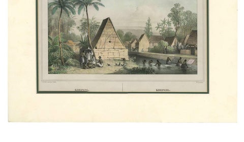 Antique Print of Koepang 'Timor, Indonesia' by C.W.M. Van De Velde, 1844, view 2