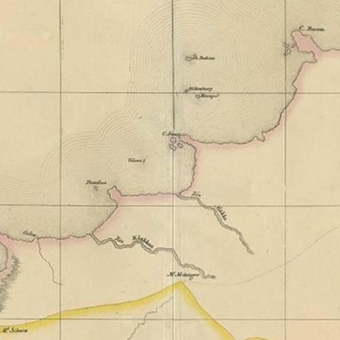 Antique Map of Borneo and Malaysia by P.M.G. Vandermaelen, 1827, close-up 2