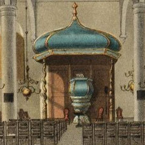 Antique Print of a Church Interior in Batavia 'Jakarta', Indonesia, 1888, close-up 2