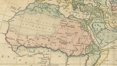 Islamic World Map with Africa, Middle East, India, Indies, Wilkinson 1817, close-up 6