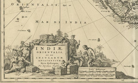 Antique Map of Southeast Asia 'India, Indonesia' by N. Visscher, circa 1670, view 4
