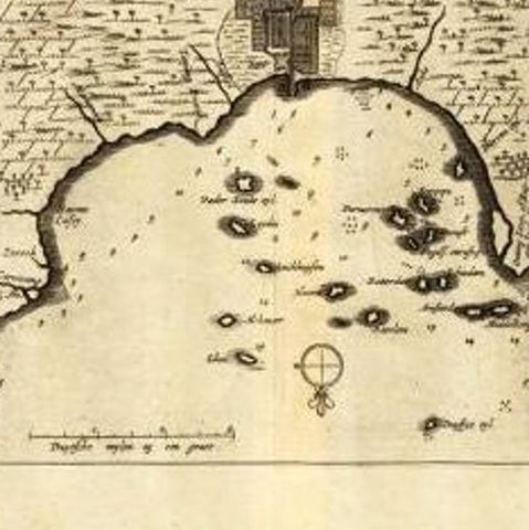 Antique Map of the Roadstead of Batavia by Van der Aa, 1725, close-up 2