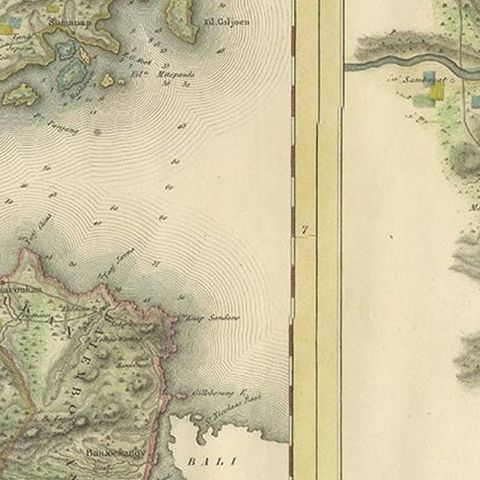 Antique Map of Madura and Surabaya by Van den Bosch, '1818', close-up 2