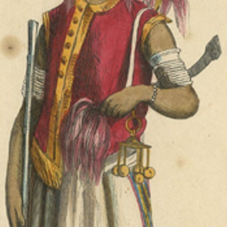 "Warrior of Timor: A Handcolored Glimpse into Indonesian Culture, 1845, close-up 1