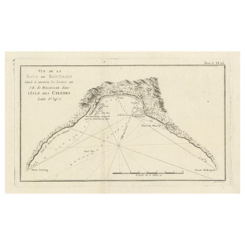 Antique Map of Bonthain Bay, Sulawesi, Celebes