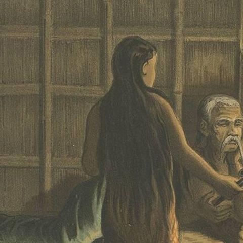 Antique Print of an Opium Den 'Java' by M.T.H. Perelaer, 1888, close-up 2