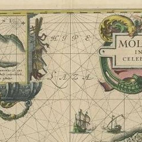 Antique Map of the Maluku Islands by Blaeu, c.1640, close-up 1
