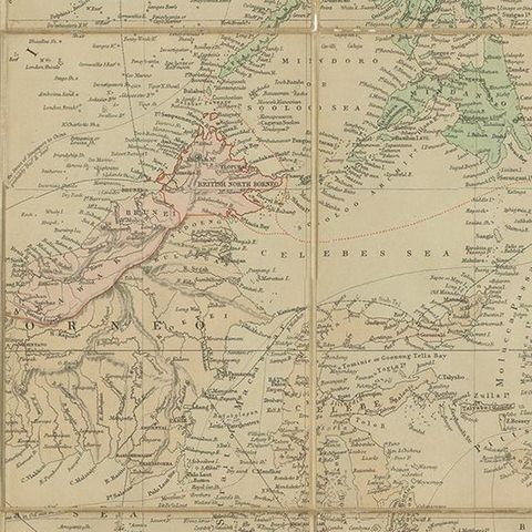 Antique Map of the Asiatic Archipelago by E. Stanford, circa 1910, close-up 2