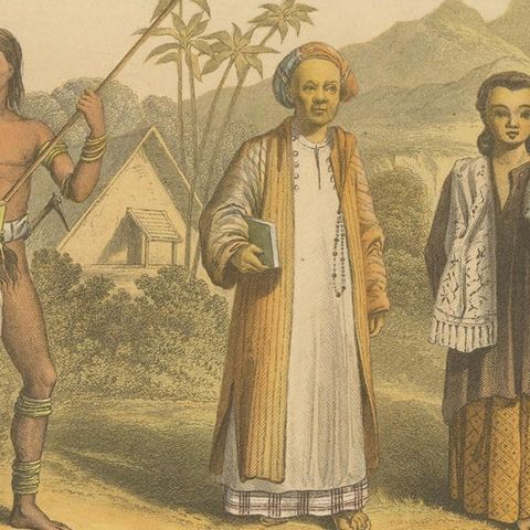Original Antique Print of Natives of Indonesia with title Malay Race, 1882, close-up 2