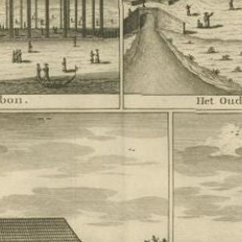 Antique Print of the Market, Hospital and Orphanage of Ambon by Valentijn, 1726, close-up 2