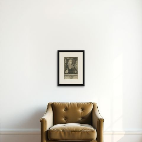 Portrait of Ioan Maat Suyker: Governor-General of the Dutch East Indies, 1724, shown framed on a wall, true to size