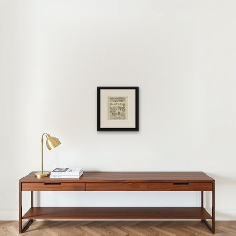 Antique Map of Carta Soura, Headquarter of the Javanese Nobility, 1706, shown framed on a wall, true to size