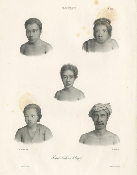 Antique Print of Kayeli People, Buru, Indonesia, 1833, view 3