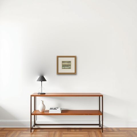 Antique Print with a View of Aceh, Sumatra in Indonesia, shown framed on a wall, true to size