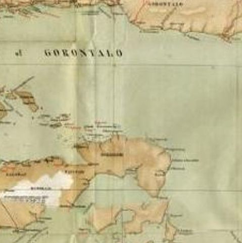 Antique Map of the Gulf of Tomini by Winkler Prins, 1878, close-up 2
