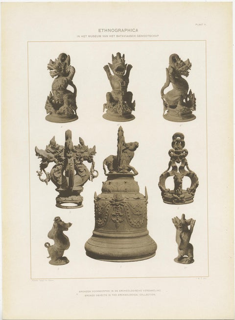 Twelve Prints of Ethnographic Items of Batavia Published by J.W. Teillers '1910', view 6