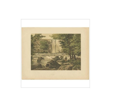 Antique Print of a Waterfall on Java by M.T.H. Perelaer, 1888, view 4