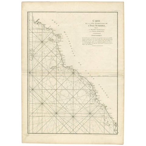 1745 Antique Coastal Map of West Sumatra by J. Mannevillette