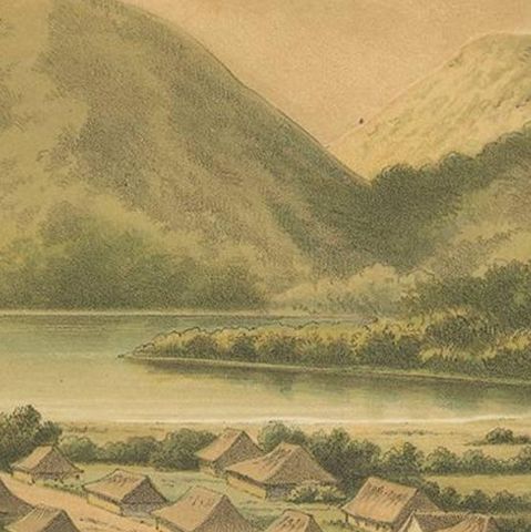 Antique Print of Desa Simpoengan 'Indonesia' by M.T.H. Perelaer, 1888, close-up 1